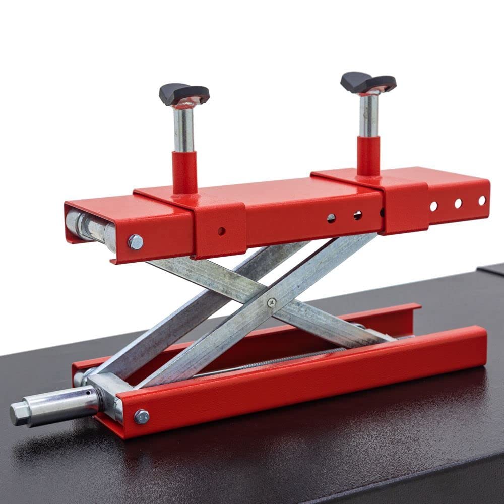 Black Widow Extra-Wide Pneumatic ProLift Motorcycle Scissor Lift Table 1,500 lb. Maximum Capacity with 31.25" Maximum Lift Height Black Widow