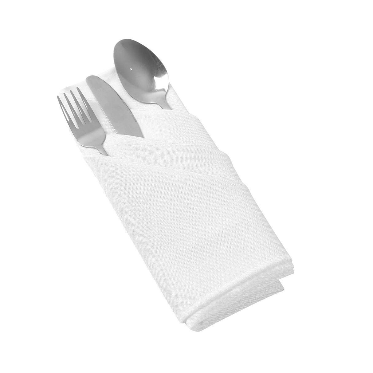 25pcs Polyester Cloth Napkins - 17 x 17 inch White Dinner Washable Napkins with Hemmed Edges for Restaurant/Wedding/Hotel(25,White) Ascoza