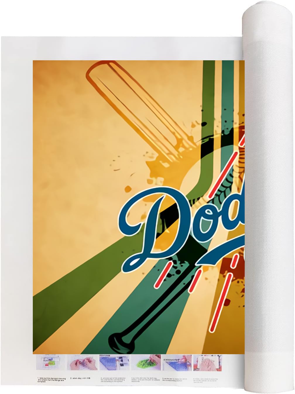 MasxcupLy DIY 5D Diamond Painting Baseball by Number Kits for Adults, Full Round Drill Diamond Art Painting Sports Picture Gift Home Wall Decor.(12X16in,baseball-21) MasxcupLy