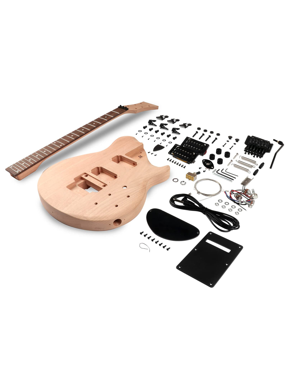Fistrock DIY Electric Guitar Kit Beginner Kit 6 String Right Handed with Mahogany Body Hard Maple Neck Rosewood Fingerboard Black Hardware Build Your Own Guitar. Fistrock