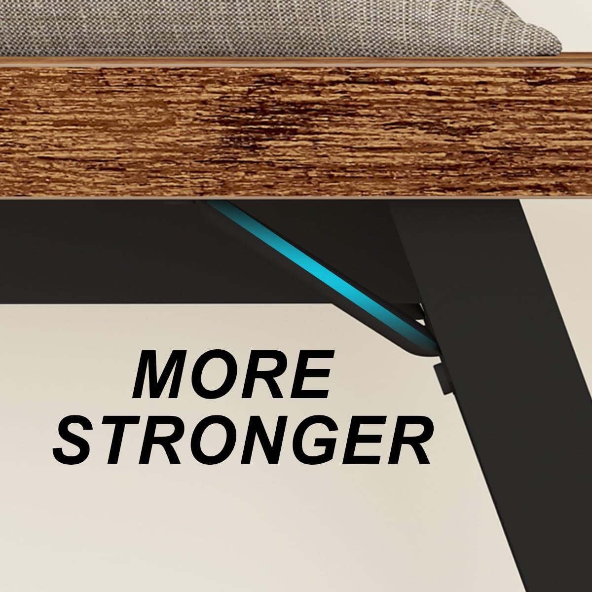 LVB Wood Bench, Industrial Storage Entryway Indoor Bench for Bedroom Hallway Living Room, Rustic Famhouse Wooden Metal Shoe Rack Accent Foyer Bench Seat for Entrance Sitting, Rustic Brown, 47 in Long LVB