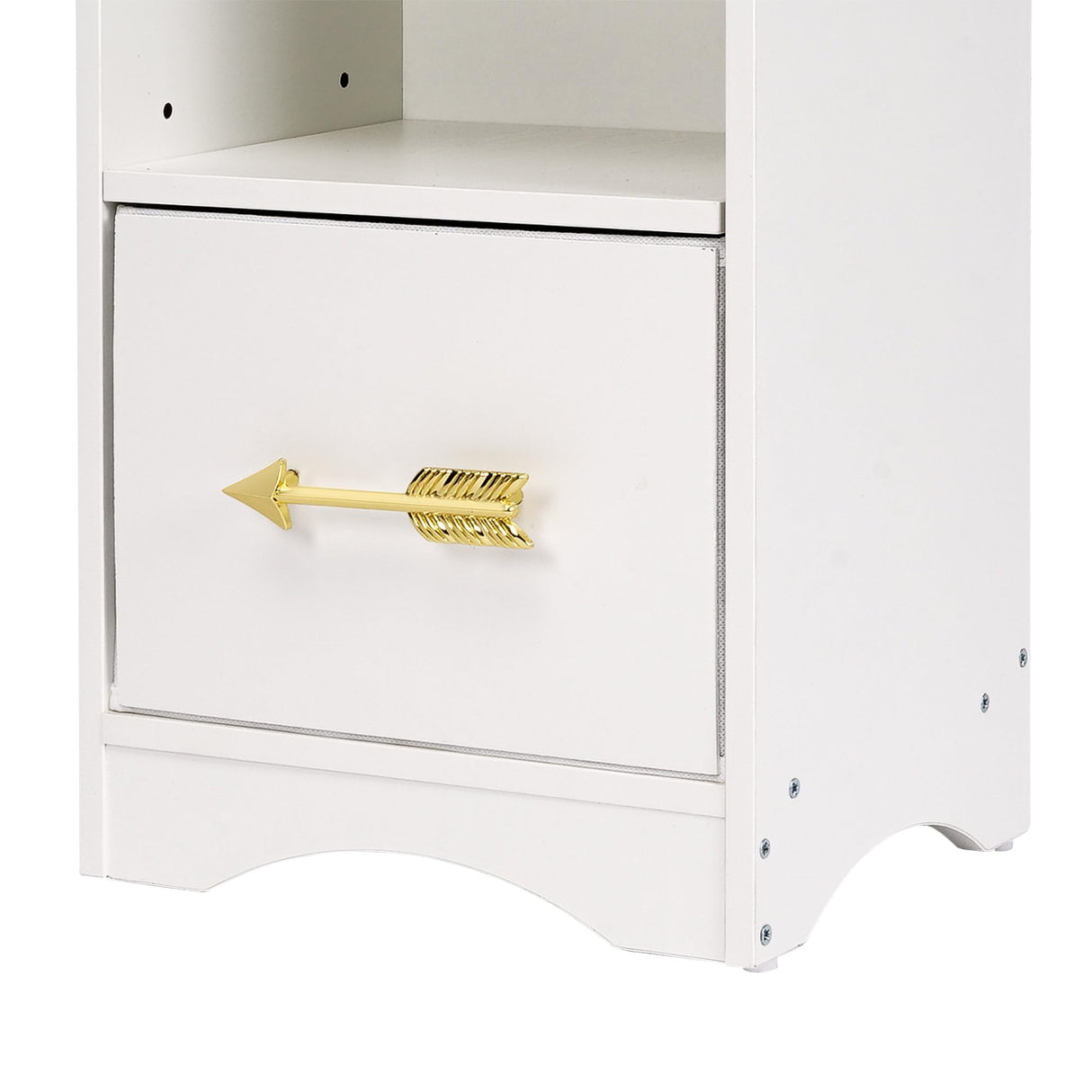 VECELO 8-Tier Narrow Bookshelf, Modern Tall Bookcase with Adjustable Shelves, Raised Base & Fabric Drawer, Storage Rack for Living Room, Bedroom, Office, White VECELO