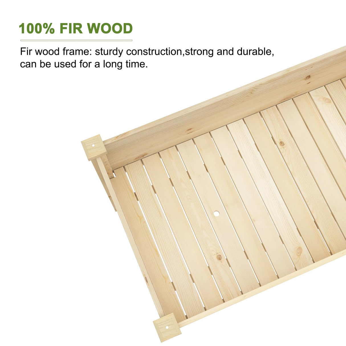 BIRASIL Outdoor Raised Garden Bed, Wood Planter Box for Vegetable Flower, Elevated Reinforced Large Garden Planters Boxes for Backyard Patio Gardening Balcony (48.5”L, Natural Wood) BIRASIL