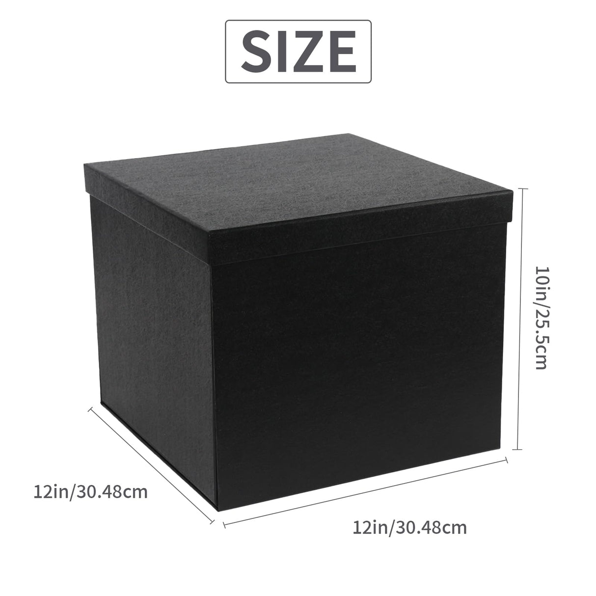 YINUOYOUJIA Large Gift Box 12x12x10 Inches,Black Gift Boxes for Presents,Birthday Box,for Packaging,Valentine's Day,Mother's Day,Christmas,Anniversaries,Family or Business. YINUOYOUJIA