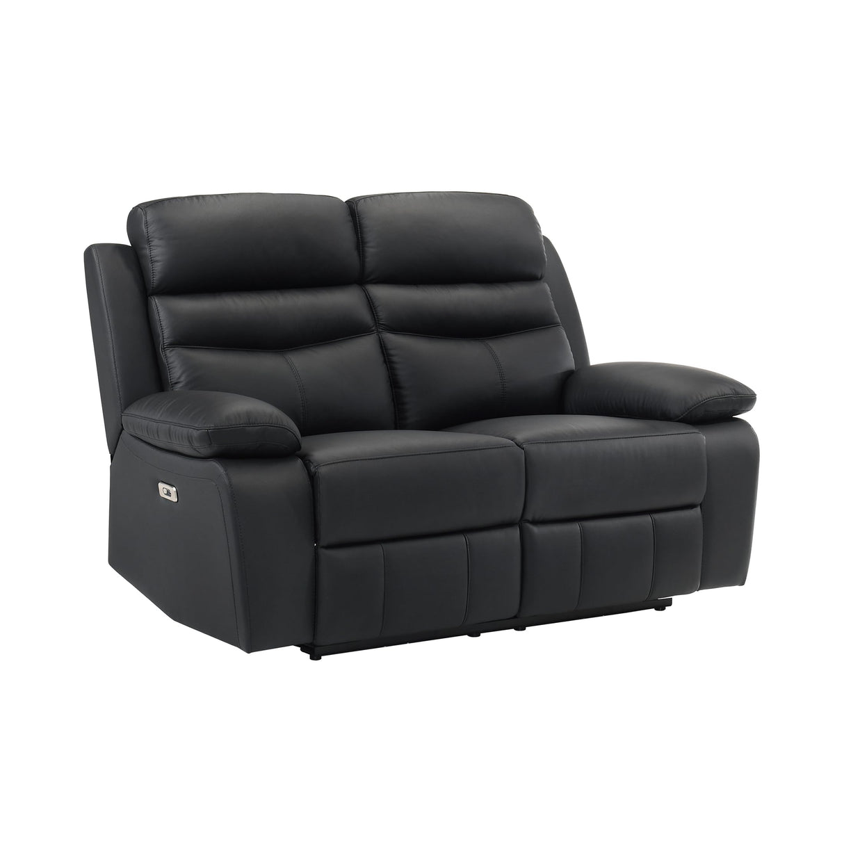 Lexicon Recliner Sofa for Living Room, Double Reclining RV Couch, Power Wall Hugger Recliner Home Theater Seating Leather Match Reclining Sofa, with USB Charge Port, 64''W Loveseat, Black Lexicon
