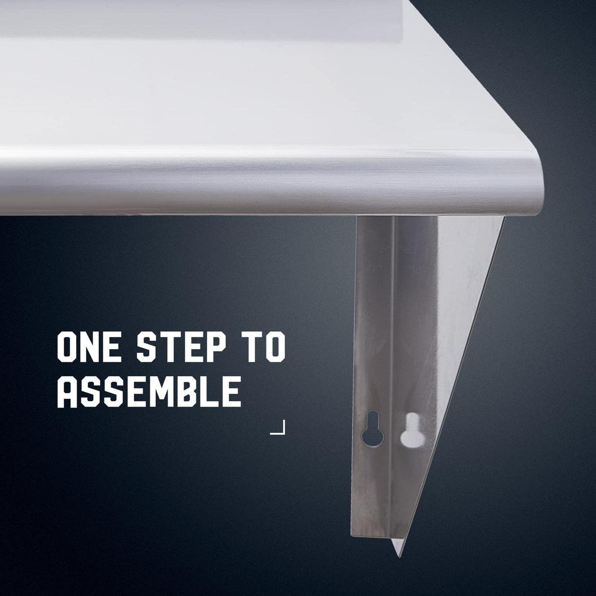 Profeeshaw NSF Stainless Steel Shelf 12” x 48”, 280 lb Commercial Shelves Wall Mounted Metal Shelving with Backsplash and 2 Brackets for Restaurant, Bar, Utility Room, Kitchen and Garage Profeeshaw