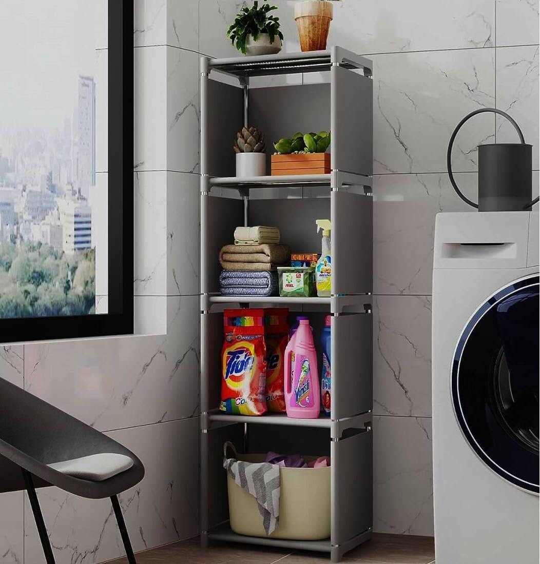 RIIPOO Storage Cubes Organizer Shelves, 4 Cube Bookcase Bookshelf for Bedroom Closet Small Spaces, Cube Storage Organizer Shelf for Kids Clothes Nursery RIIPOO