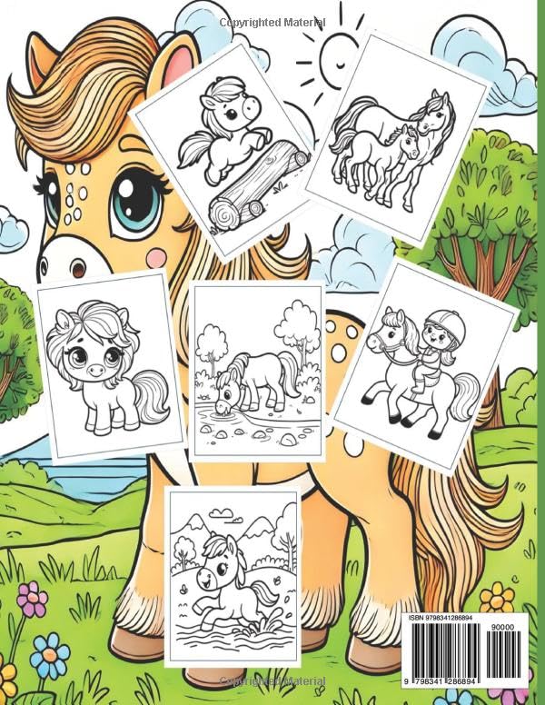 Lots of Ponies: A Horse Coloring Book for Kids WoodArtSupply