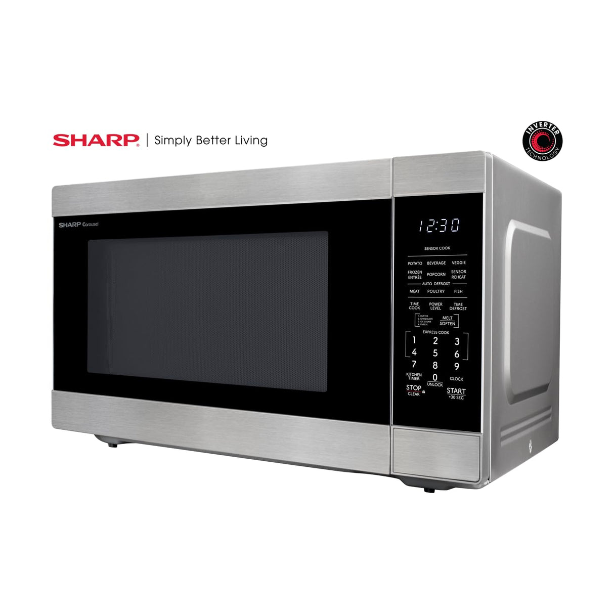 SHARP SMC2266KS Oven with Removable 16.5" Carousel Turntable, Cubic Feet, 1200 Watt Countertop Microwave, 2.2 CuFt, Stainless Steel Sharp