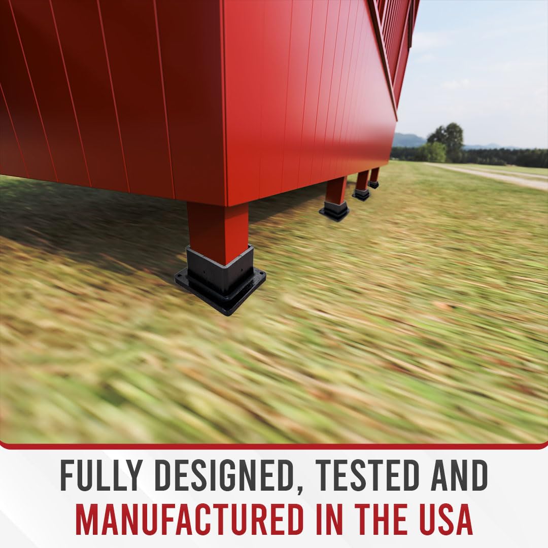 USA-Made 4x4 Post Base Bracket Anchor – Never Rust or Stain - Durable Plastic Deck Post Skirt Flange Cover for Wood Posts - Strong Handrail Base, Brackets, and Anchor Support (1 Pack) bullke