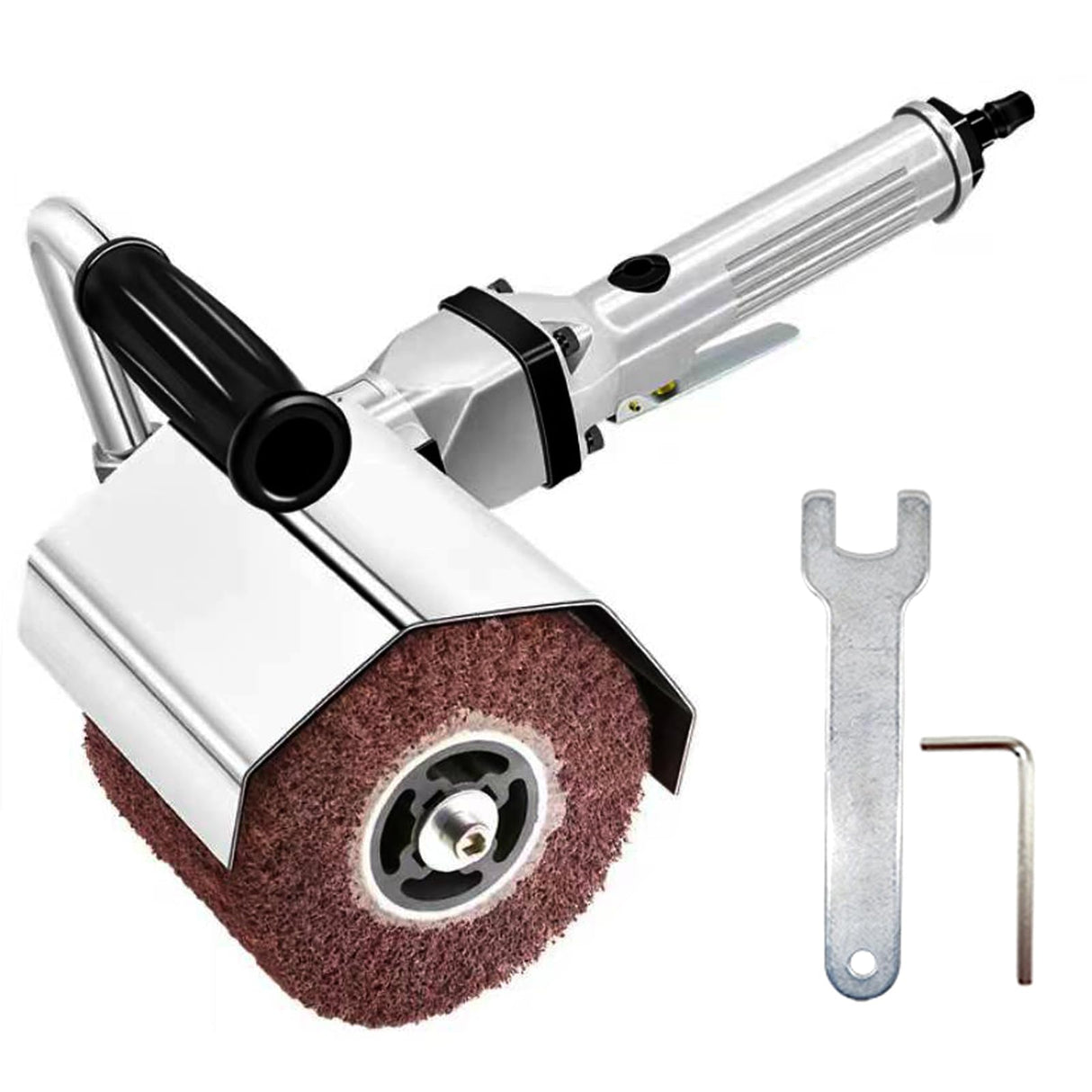 Burnishing Polishing Machine,Pneumatic Surface Conditioning Tool,Handheld Wheel Polisher Sander Wire Drawing Machine for Stainless Steel Metal Wood Polishing,2500RMP YPCOO