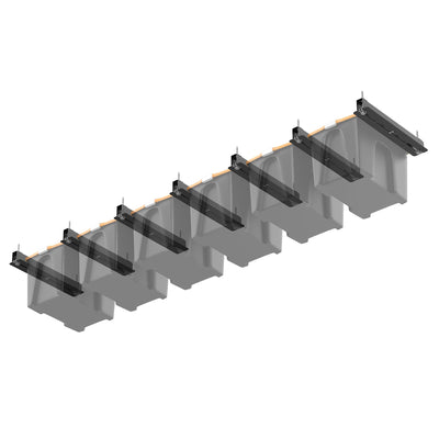 Ultrawall Ceiling Storage Racks for Bins, Overhead Garage Storage Rack for Totes with Adjustable Width, Heavy Duty Ceiling Container Bin Rack