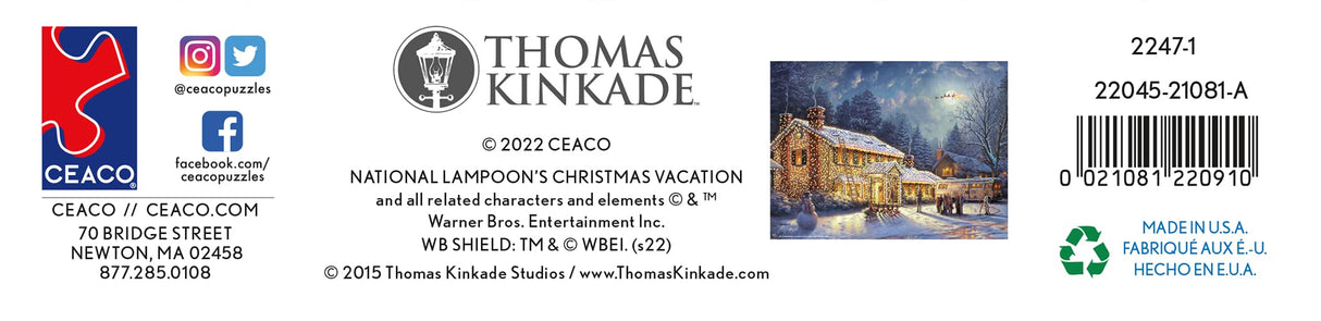 Ceaco - Thomas Kinkade - Holiday Movies - National Lampoons Xmas Vacation - 300 Piece Jigsaw Puzzle Ceaco
