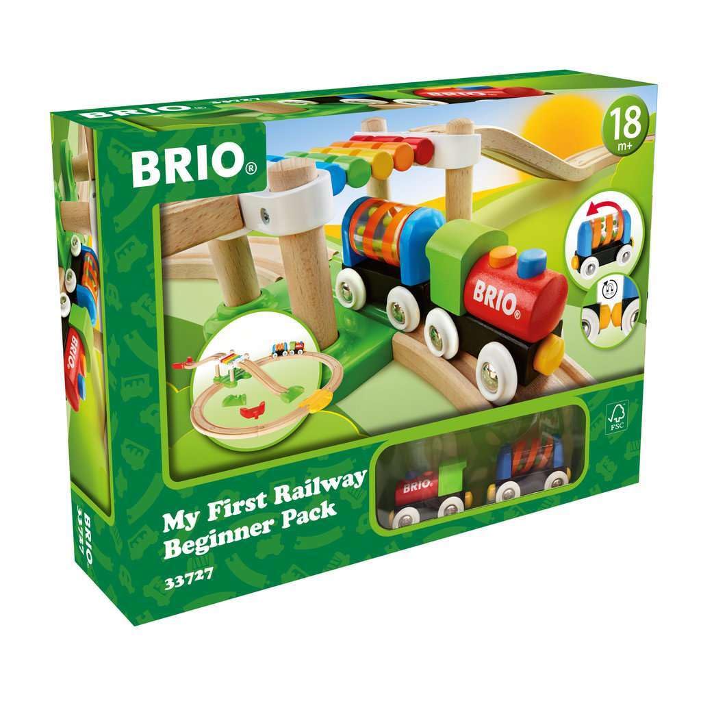 BRIO My First Railway – 33727 Beginner Pack | Wooden Toy Train Set for Kids Age 18 Months and Up Brio