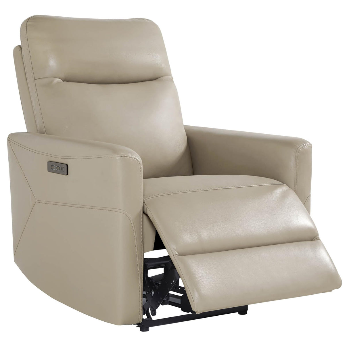 CHITA Genuine Leather Power Recliner Chair for Adults, Electric Wall Hugger Recliner for Small Spaces, Modern Living Room and RV Recliner Chair with Power Headrest & Charging Ports, Latte Tan CHITA