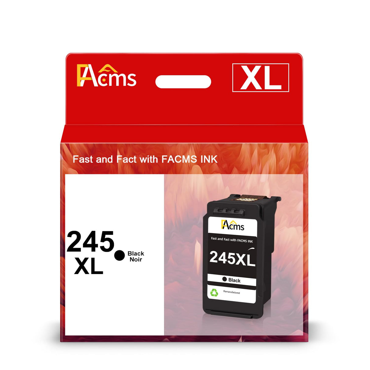 PG-245XL Black Ink Cartridge Replacement for Canon PG-245 PG-245XL 245XL Black Ink for PIXMA MX490 TR4520 TS3322 TR4522 TR4500 TS3122 TS3300 MX492 MG2522 TS3320 TS3100 Printer(1 Black) FACMS