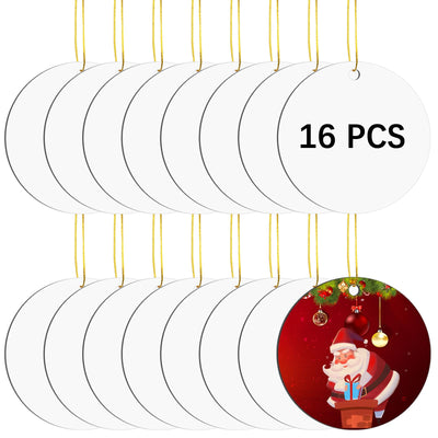 16 pcs Metal Sublimation Ornament Blanks,Christmas Ornaments Sublimation Christmas Ornament Blanks for Christmas Tree Decor Blank Ornaments,DIY Handmade Crafts Double Sided Sublimation Ornaments
