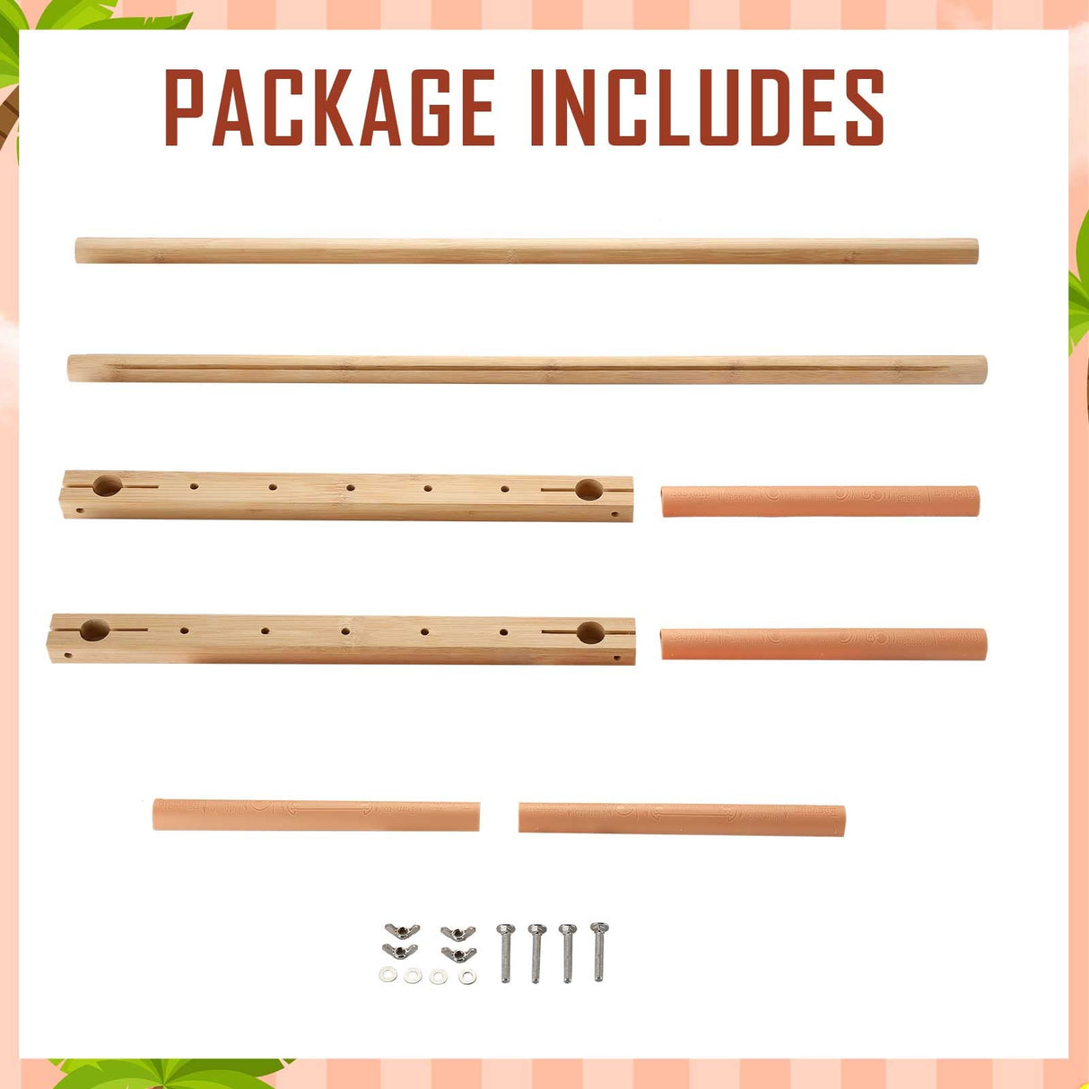 2 Pcs Adjustable Cross Stitch Scroll Frame Bamboo Beech Wood Tapestry Scroll Embroidery Frames for Stitching Quilt Frame Needlepoint Holder for Sewing Projects Craft, 21.5" x 12", 26" x 17.7" Queekay