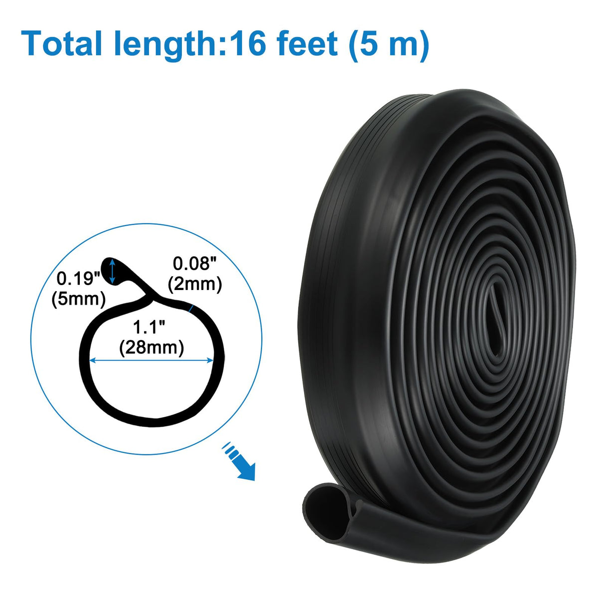 uxcell 16 Feet Garage Door Seal Bottom Weather Seal, P-Bulb Rubber Weather Stripping for Weatherproofing, Buffering, Seal Replacement Overhead Door uxcell