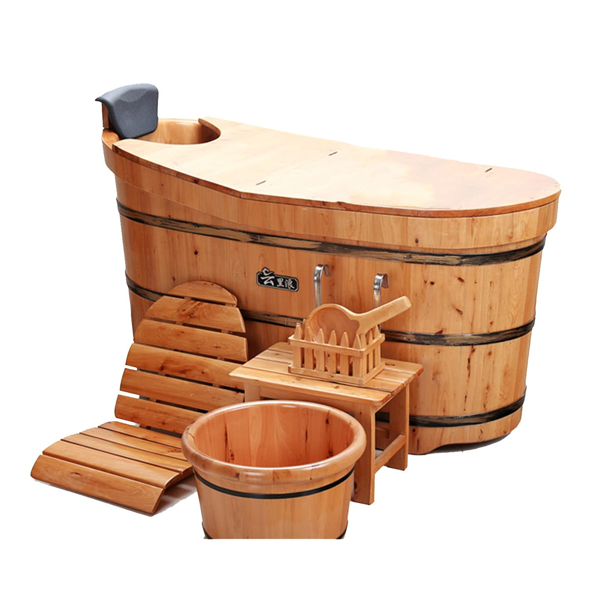Axdwfd Solid Wood Bathtub, Free-Standing Soaking Non-Slip Bathtub, Very Suitable for Family Children Bathing Bucket Axdwfd