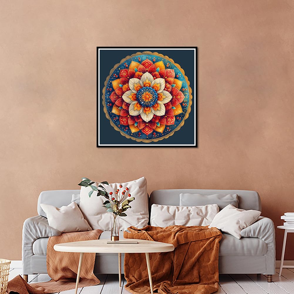 PFFNGPEN Diamond Painting Kits for Adults, 5D DIY Mandala Diamond Art Kits for Beginners, Full Drill Round Diamond Art for Home Wall Decor,12x12 inch PFFNGPEN