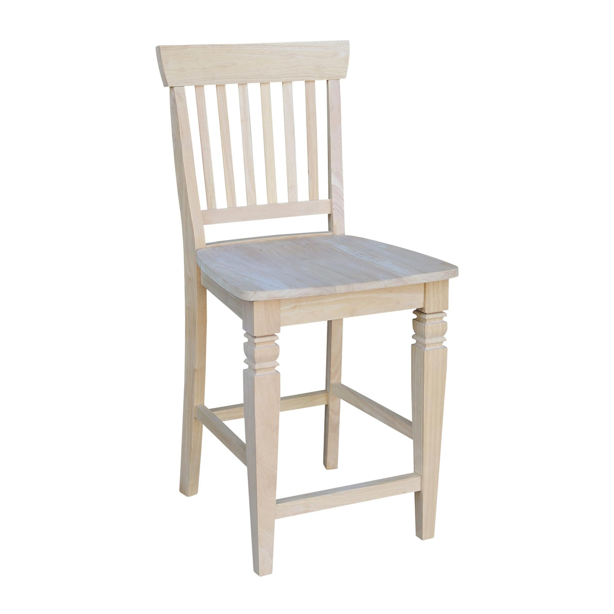 International Concepts Unfinished Seattle Counter Height Stool, 24-Inch, Brown IC International Concepts