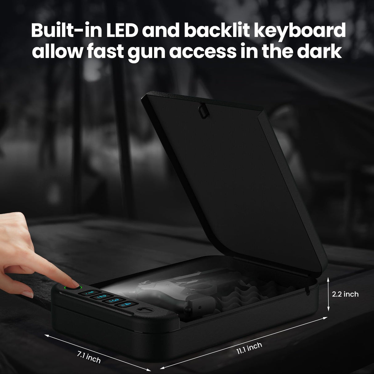 Gun Safe, Upgrade APP Control Portable Small Pistol Safe Travel Case, Biometric Gun Safes for Handgun, Fingerprint Quick Access Gun Box with Keys, Keypad and USB-C Port for Home Bedside Nightstand Car XGUNXBOX