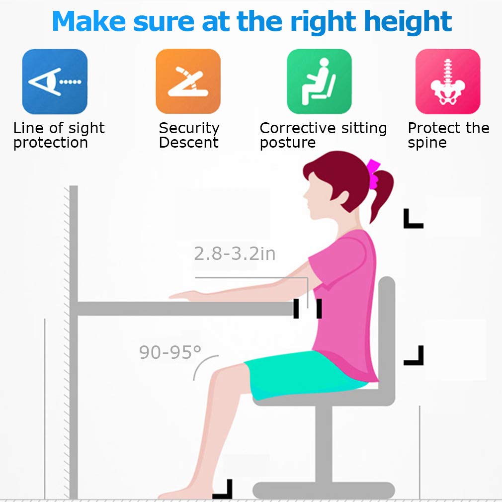 FDW Kids Study School Adjustable Height Table with Storage Blue FDW