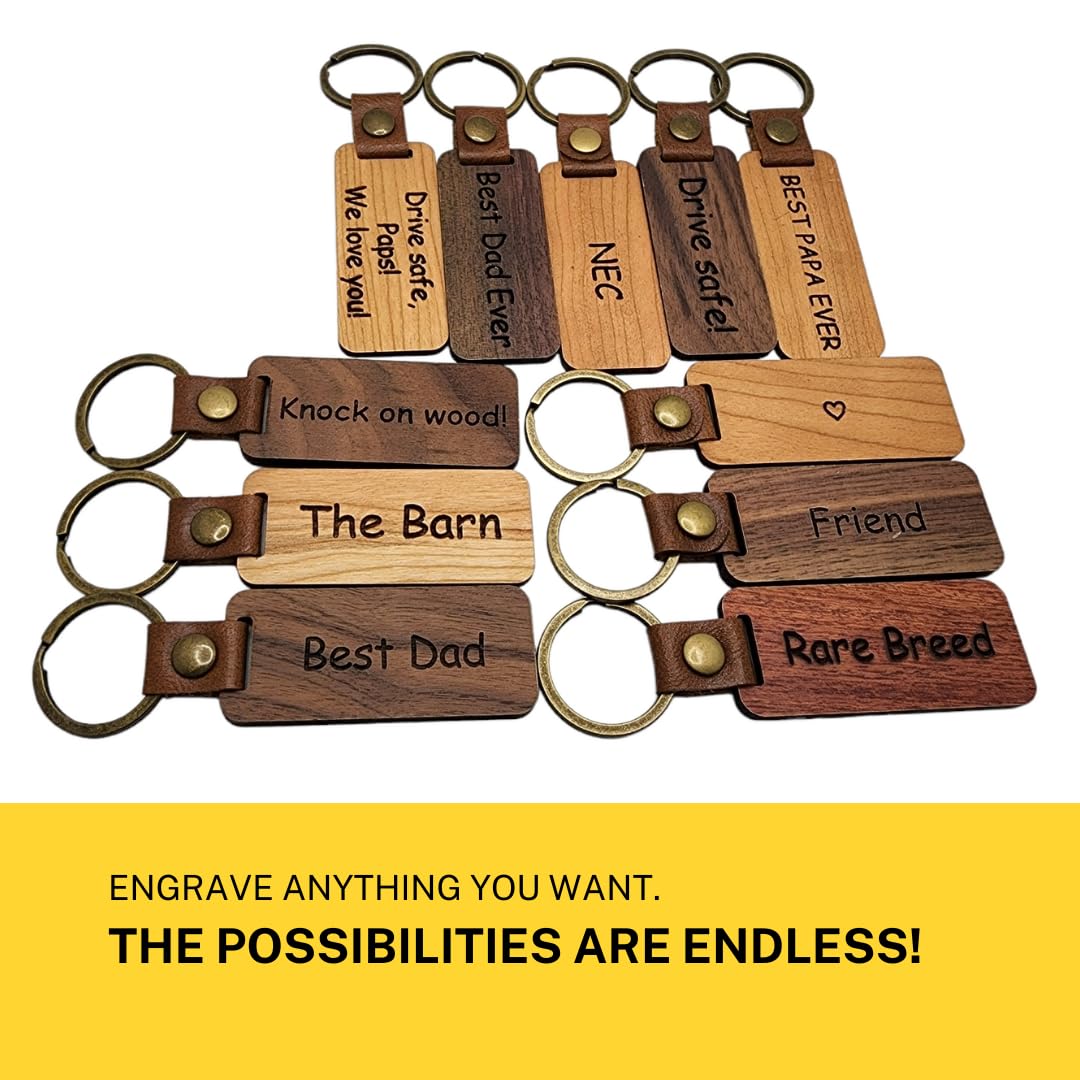 Custom Engraved Wooden Keychain, Personalized Wood Keychain, Custom Name and/or Text Keyring, Customized Gift, Key Tag, Bag Tag, Stocking Stuffer, Generic