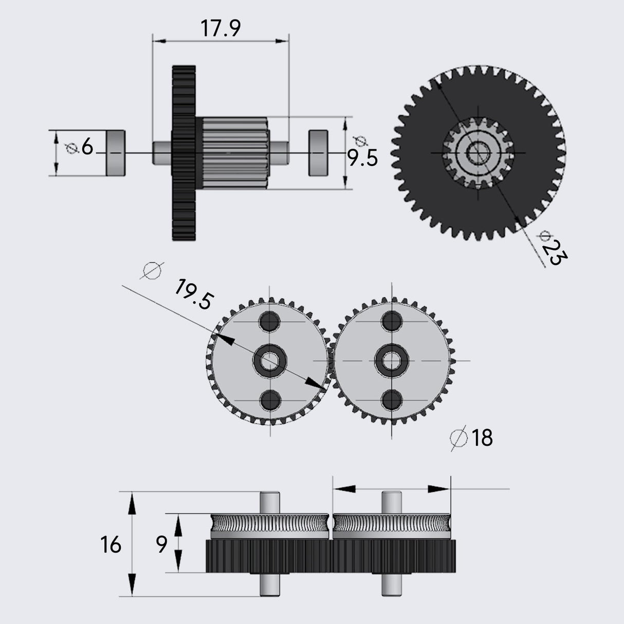 HOCENWAY Upgraded Super Light Large Gear HGX-LITE Extruder Hardened Steel Reduction Gear Compatible with Voron, Ender 5 Series, Ender 3 V2 /pro CR10 CR10S and Other DIY 3D Printer HOCENWAY