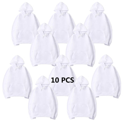 AiDiYGECO 10 pcs Sublimation Hoodies Blank white sublimation hoodie sweatshirt for sublimation printing Men blanks 100 Polyester Hoodie (XL)