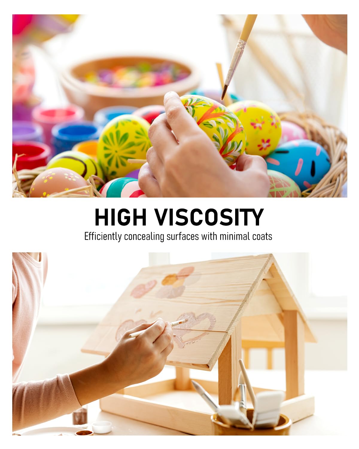 Nicpro 24 Colors Acrylic Paint Set (2 oz, 60 ml) with 12 Brushes, Non Toxic Art Supplies Kit for Rock Painting, Multi Surface Canvas Clay Wood Fabric Craft Ceramic, for Kid & Adult Beginner Nicpro