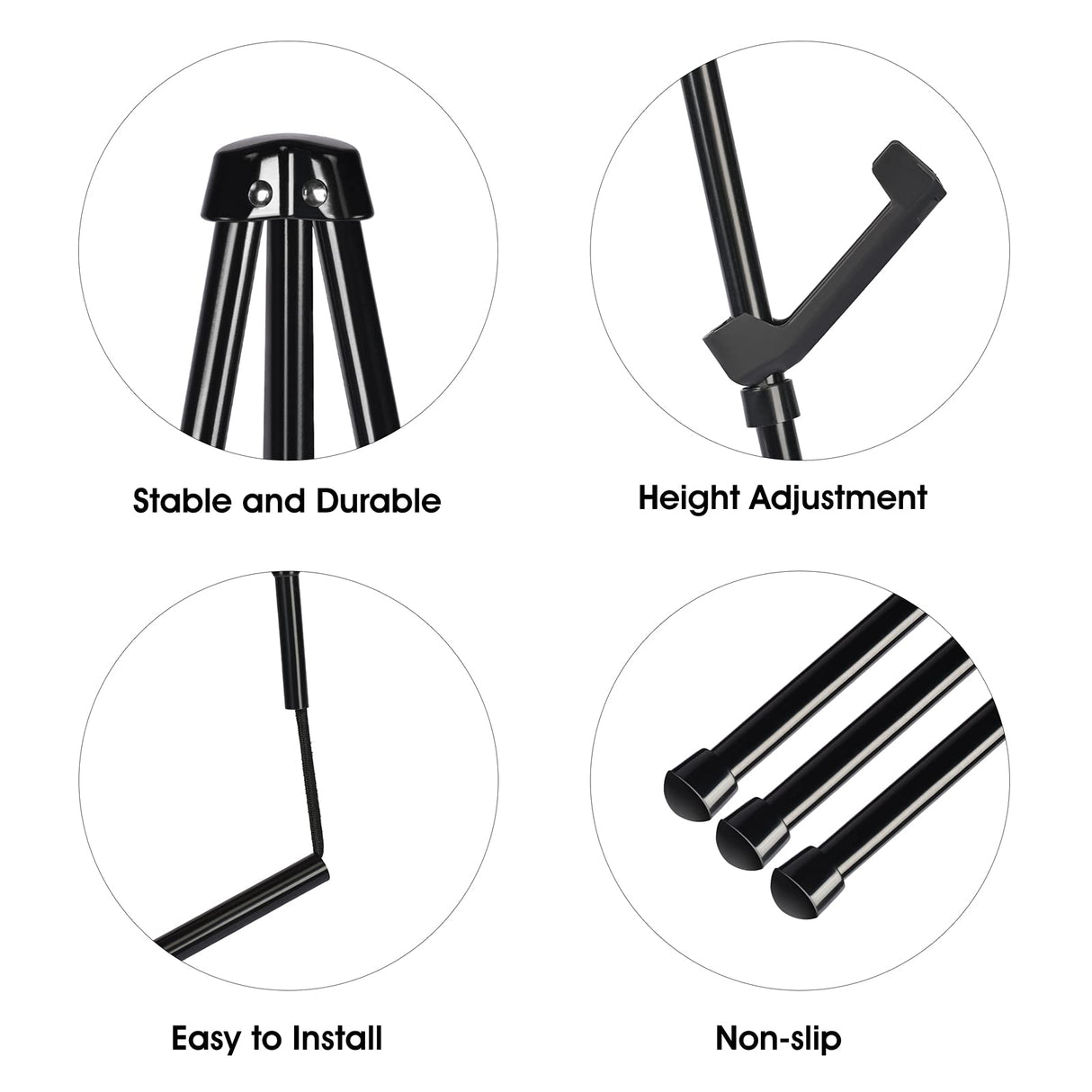 Portable Art Easel Stand 63 Inches - Black Picture Stands for Display w/Bag - Tabletop Art Easel Stand for Sign, Wedding Signs, Poster Stand, Painting Canvas Stand - Metal Tripod, Easels for Display T-SIGN