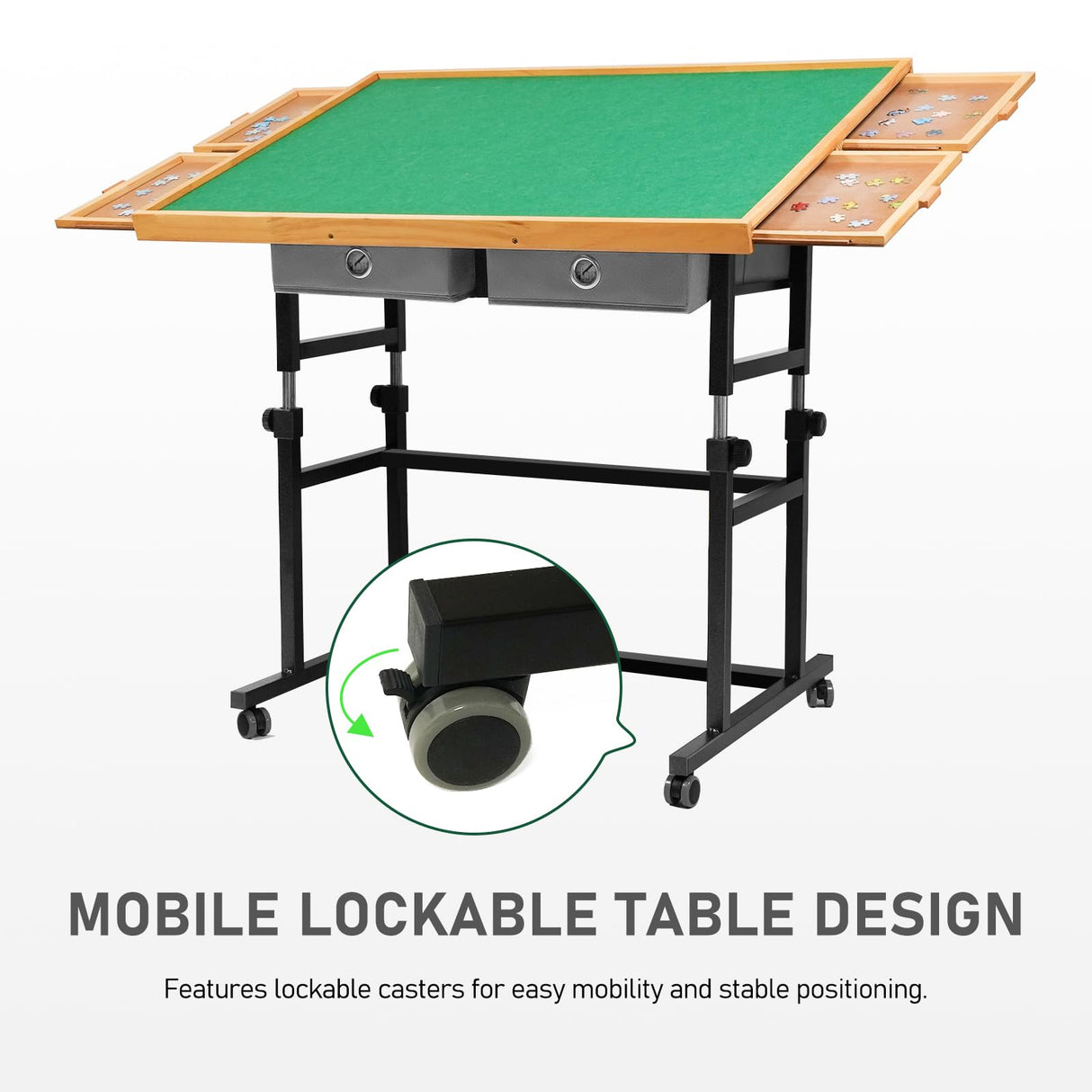 BuilderButler 2000 Pieces Puzzle Table with Wheels, with Drawers and Cover, 40.16"x28.5" Adjustable Height & 45° Tilting, Puzzle Board for Adults BuilderButler