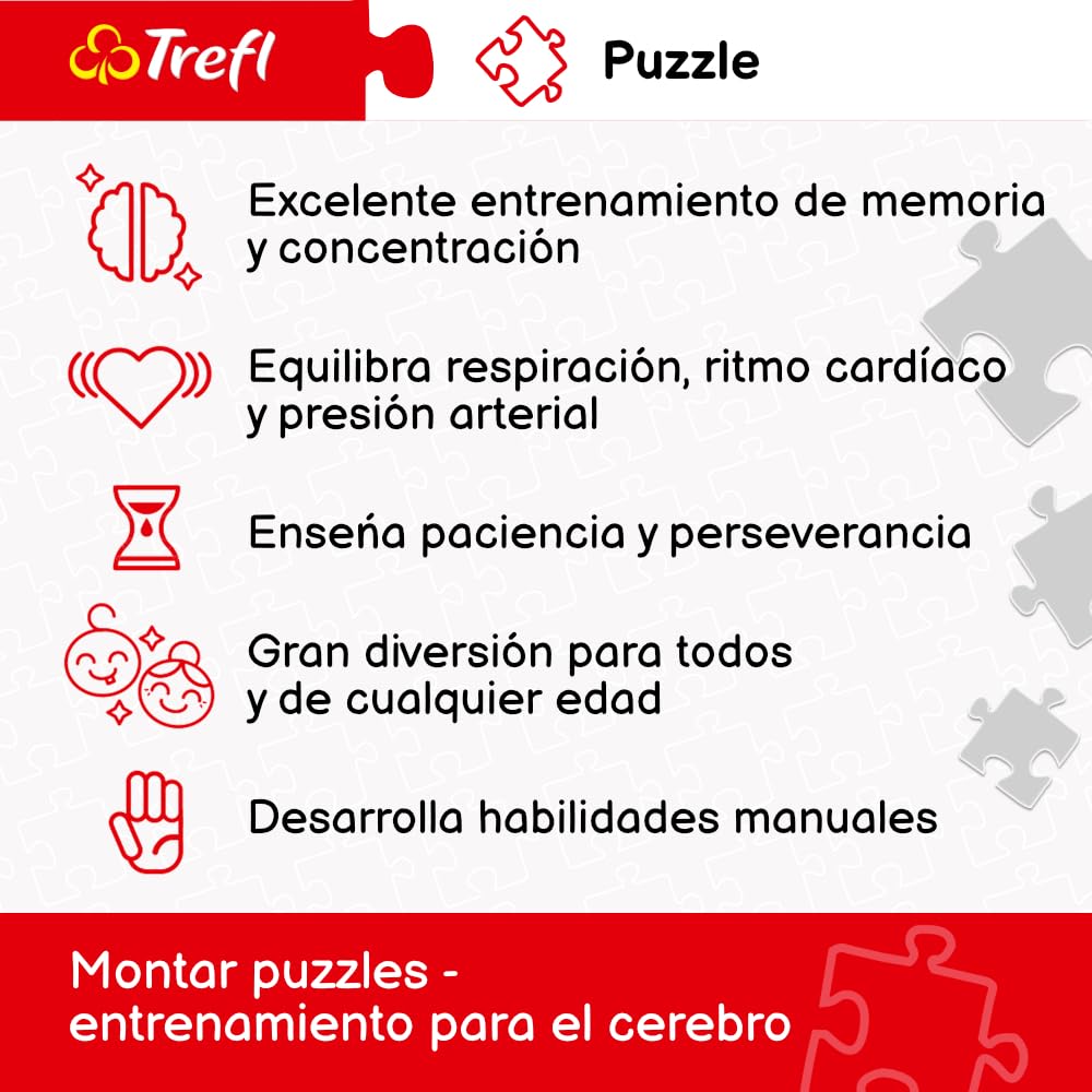 Trefl Large Physical map of The World 4000 Piece Jigsaw Puzzle Red 54"x38" Print, DIY Puzzle, Creative Fun, Classic Puzzle for Adults and Children from 15 Years Old Trefl