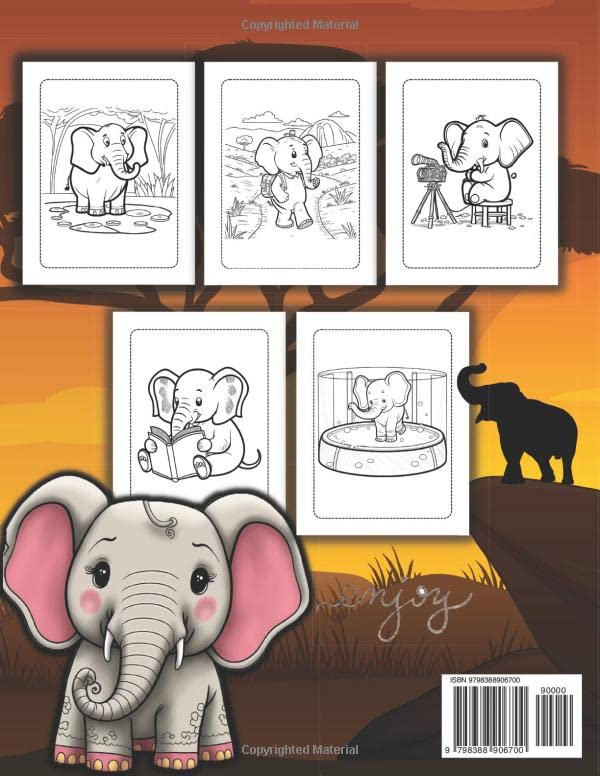 Elephant Coloring Book For Kids: 21 Beautiful Elephant Illustrations To Color For Teens, Children, & Kids | Relaxation, Stress Relief, ... Elephant Lovers , Toddlers & Preschool Majosta