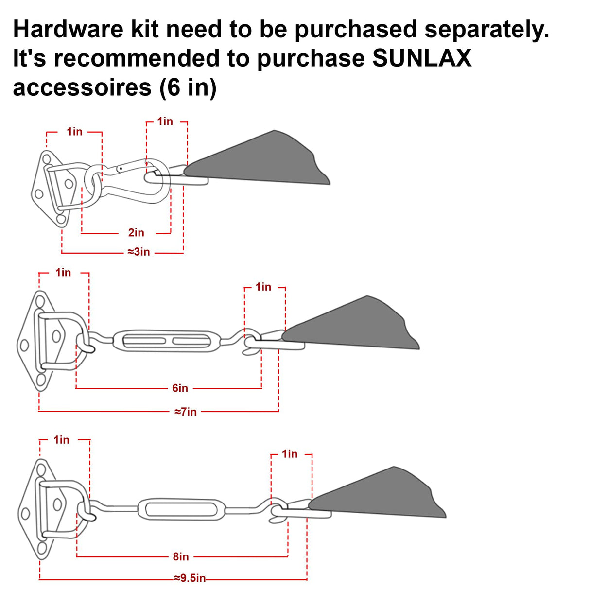 SUNLAX Sun Shade Sail 14' x 14' x 14' Dark Grey Triangle Canopy Sail Shade Cover UV Block Permeable Sunshade Outdoor for Patio Backyard (We Make Custom Size) SUNLAX