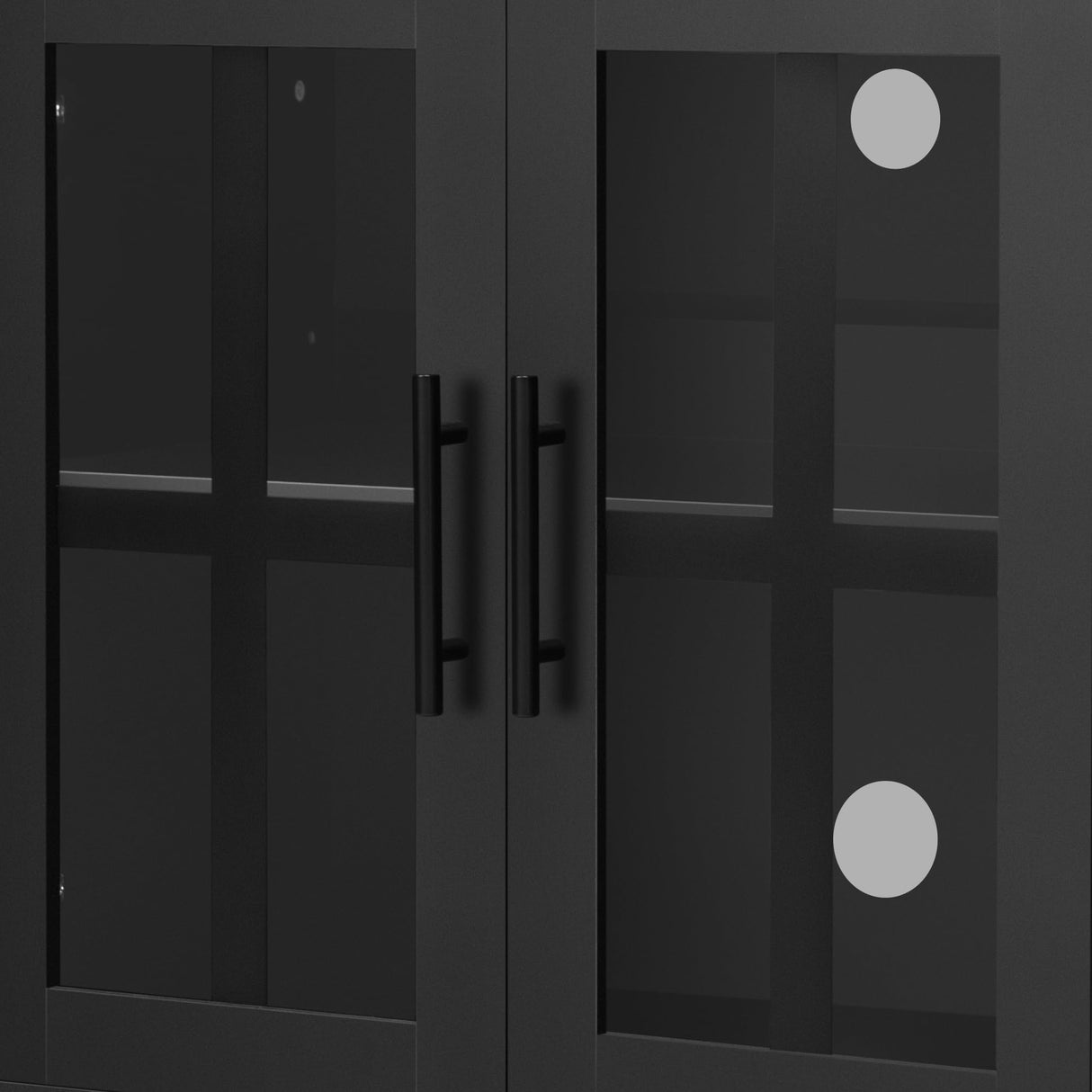 Oevsld Modern Entertainment Center with Bookshelves & Storage Cabinets - TV Stand for 80" TVs, Media Console with Adjustable Shelves & Cable Management - White/Black (Black +MDF+ Glass +60-69 inches) Oevsld