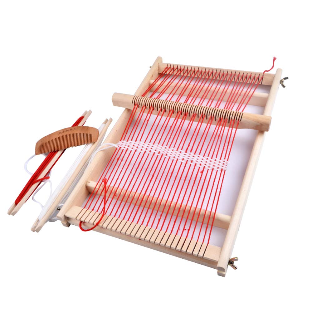 RRigo Weaving Loom Kit, 15.7" H x 11.8" W Wooden Tapestry Looms, Large Weaving Frame to Handcraft for Beginners, Came Pre-Warped for Quick Start RRigo