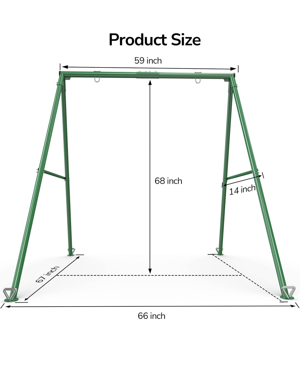 PACEARTH 440lbs Capacity Flying Saucer Swing Set with Heavy Duty A-Frame Metal Swing Stand, Full Steel, Outdoor for Kids, Backyard, Playground, Outdoor PACEARTH