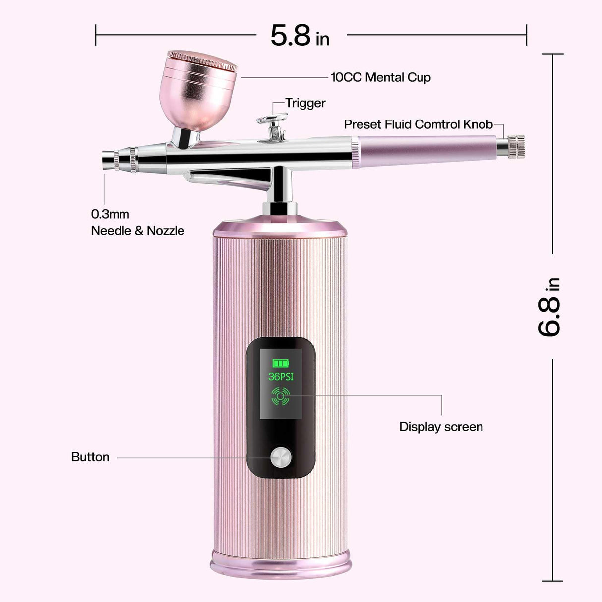 Morovan Airbrush Kit with Compressor: Rechargeable Air brush for nails Cordless Airbrush Gun for Art Painting Cake Decorating Crafts Model Painting Nail Airbrush Machine Morovan