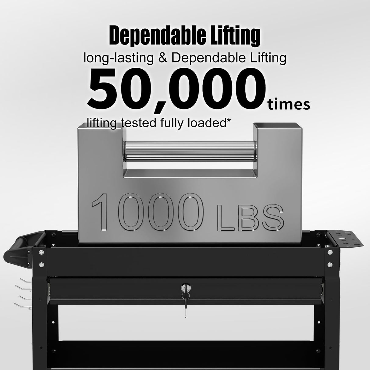 Heavy Duty 3 Tier Tool Cart, Mechanic Metal Rolling Tool Cart with Storage Drawers for Garage Workshop Maemttes