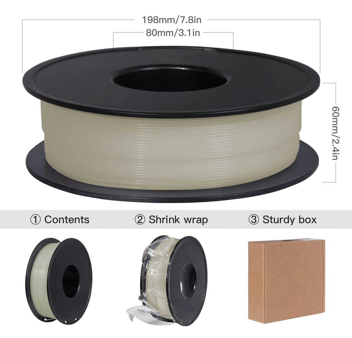 TEQStone Glow in The Dark PLA Filament 1.75mm Blue, Consistent Diameter +/- 0.03mm, Vacuum Packaging, Compatible with Various 3D Printers, 1KG Spool TEQStone