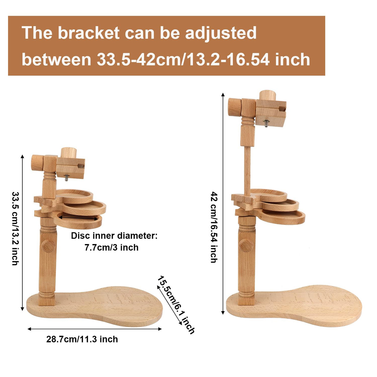 Embroidery Hoop Stand, Rotated Wooden Embroidery Holder Adjustable Rotatable Cross Stitch Stand for Embroidery Sewing Needlework Projects (Embroidery Hoop Not Included) Gosknor