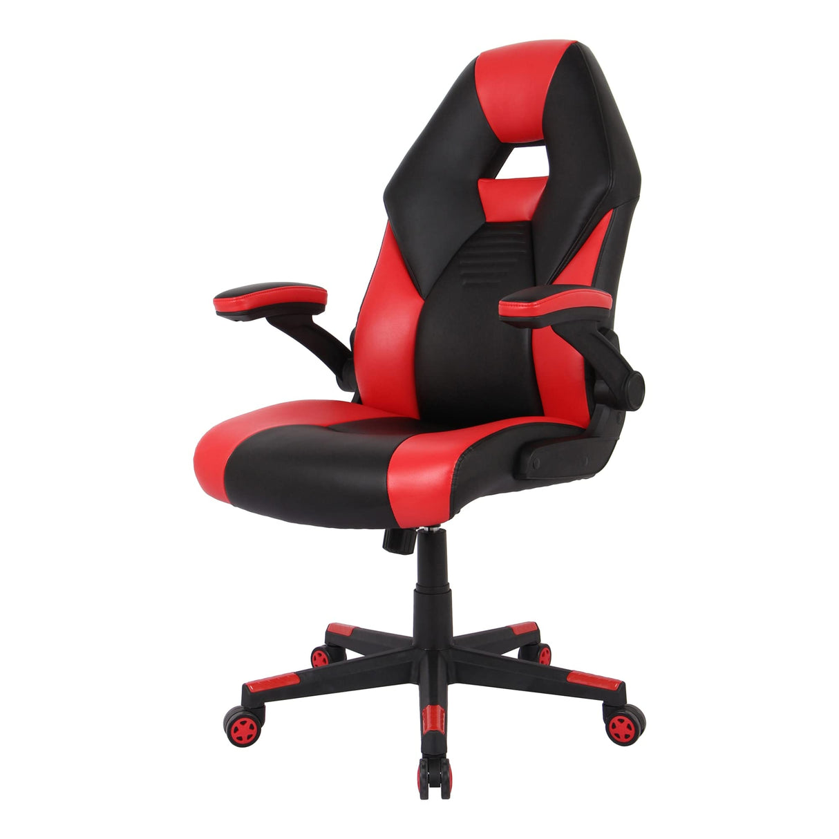 RS Gaming™ RGX Faux Leather High-Back Gaming Office Chair, Black/Red, BIFMA Compliant Realspace