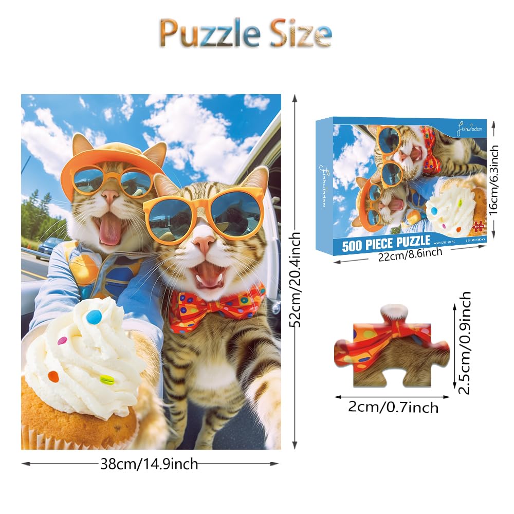 500 Pieces Jigsaw Puzzles for Adults and Teens and Kids Family Happy Gift Idea Cats Selfie (Cats' Selfie) fishwisdom