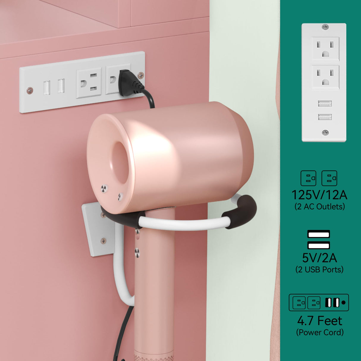 YITAHOME Makeup Vanity Desk with Large Lighted Mirror & Power Outlet, Makeup Vanity Set with 4 Drawers, Dressing Table with 3 Color Modes Available, Cushioned Bench, Bedroom, Pale Pink YITAHOME