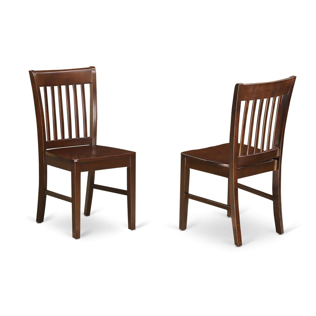 East West Furniture NDNO5-MAH-W 5 Piece Dining Room Table Set Includes a Rectangle Dining Table with Dropleaf and 4 Wood Seat Chairs, 30x48 Inch, Mahogany East West Furniture