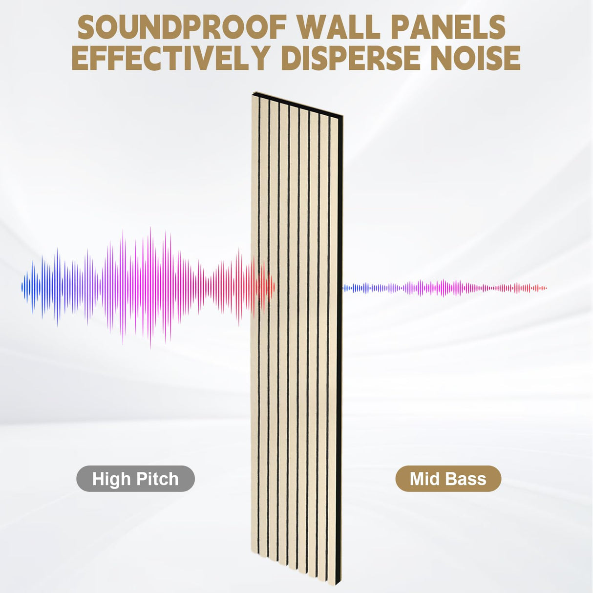 SDLDEER 10 Pack Acoustic Panels, 48"X 12"X 0.4" Sound Proof Panels for Walls, Self-Adhesive Acoustical Wall Panels, Sound Proofing Panels Acoustic Treatment for Home Office Decoration SDLDEER