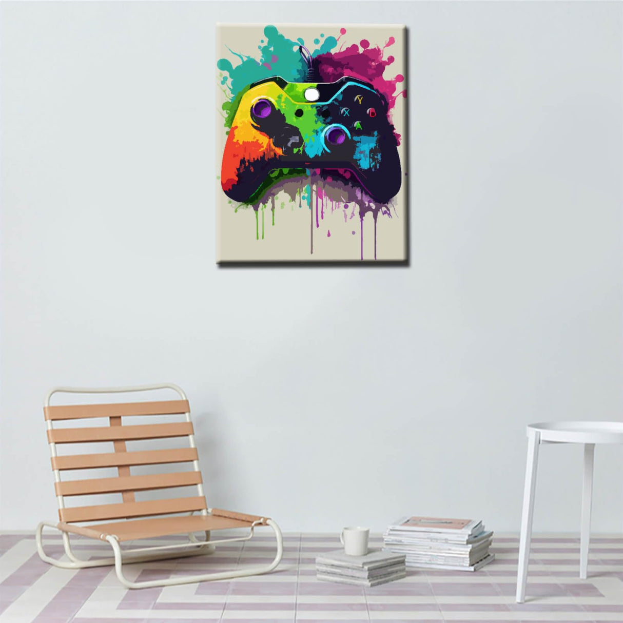 Aihonmin Paint by Number Kits 16 x 20inch Canvas DIY Oil Painting for Kids, Students, Adults Beginner with Brushes & Acrylic Pigment - Colorful Video Game(Without Frame)-Best Gamer Gifts Aihonmin